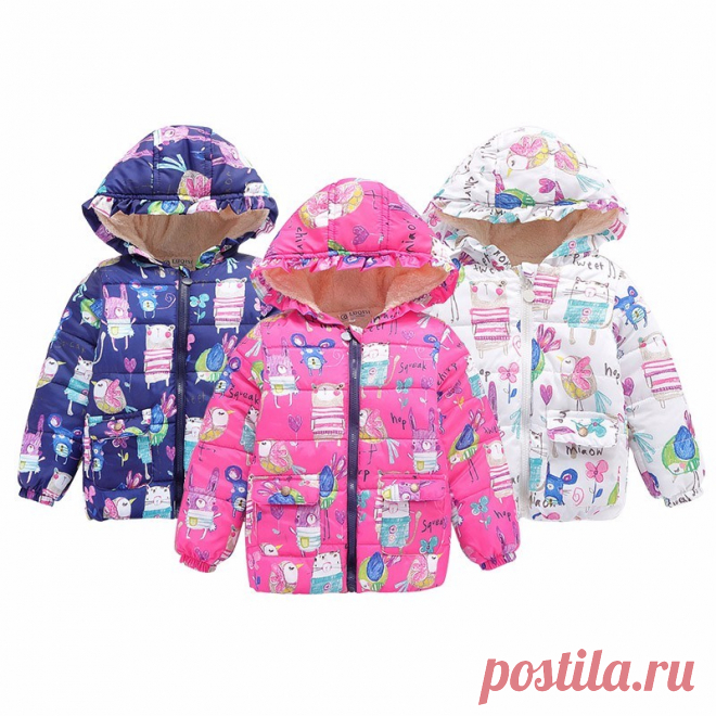Зима Теплая Новорожденный Зима Baby Дети Мальчики Девочки С Капюшоном Цветочные Пальто Куртки И Пиджаки 2 7Y Горячая купить на AliExpress
