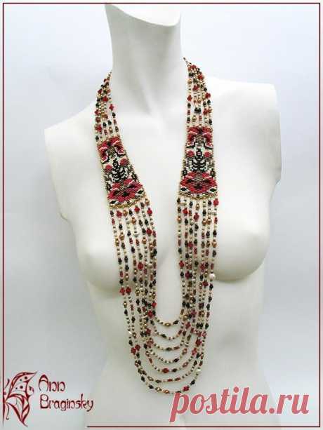 (2) Gerdan &quot;Poppies&quot;. Anna Braginsky - ornaments from beads | kolyeler
