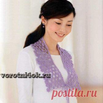 Длинный воротник с цветочной каймой