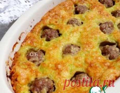 Пирог из кабачков с фрикадельками – кулинарный рецепт