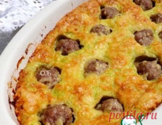 Пирог из кабачков с фрикадельками – кулинарный рецепт