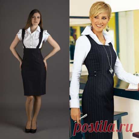 Теплые сарафаны для офиса в деловом стиле на зиму 2017 года: на фото цвета, фасоны и модели