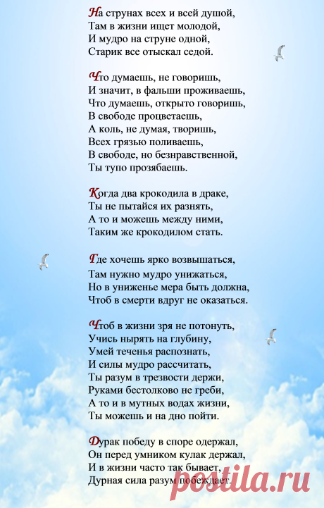Поэтические софиты Сан Чада  о мудрости