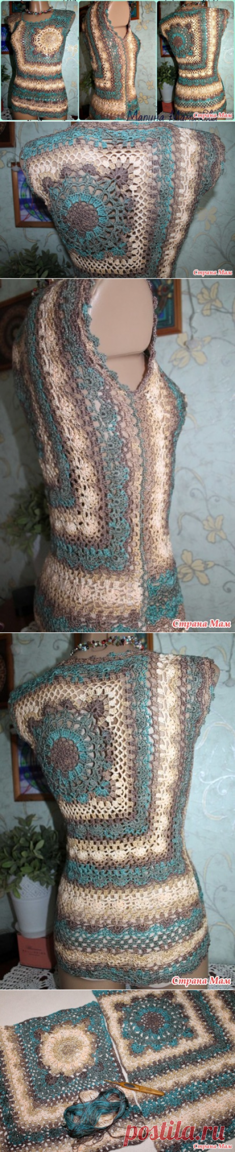 И ещё одна &quot;медузка&quot;-топ из квадрата! - Все в ажуре... (вязание крючком) - Страна Мам