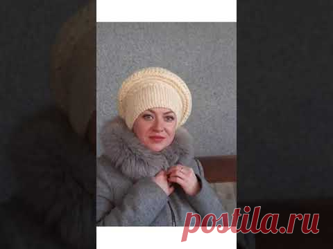 Розкішна асиметрична шапка,який вигляд вона має.Моя подруга Наталя демонструє асиметричну шапку.