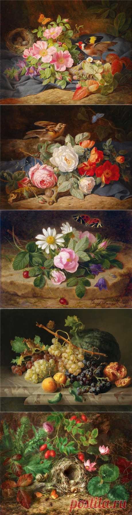 Цветочная живопись Josef Lauer (Austrian, 1818 - 1881)