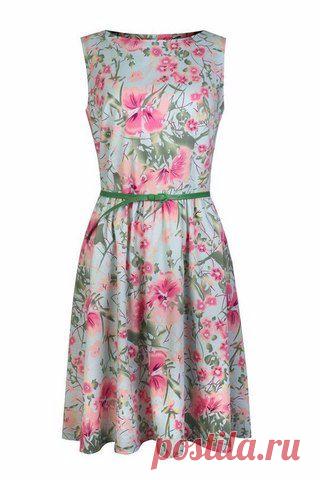Платье с цветочным принтом. Выкройка.