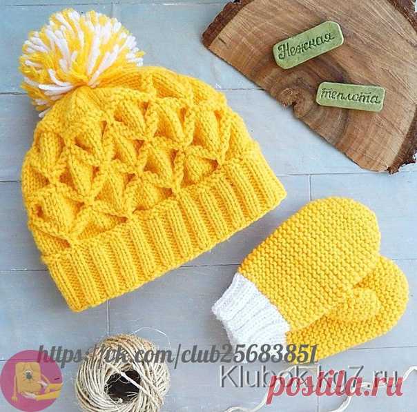 Шапочка узором клоке