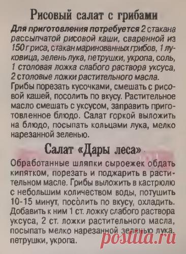 Рисовый салат с грибами. Салат &quot;Дары леса&quot;