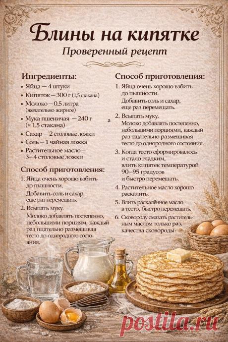 Блины на кипятке