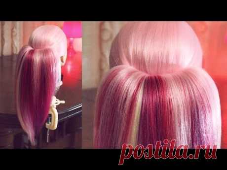 Как сделать широкий хвост из 2 резинок - Hairstyles by REM