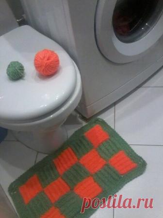 Коврик в ванную крючком из остатков пряжи | Vezana | Яндекс Дзен