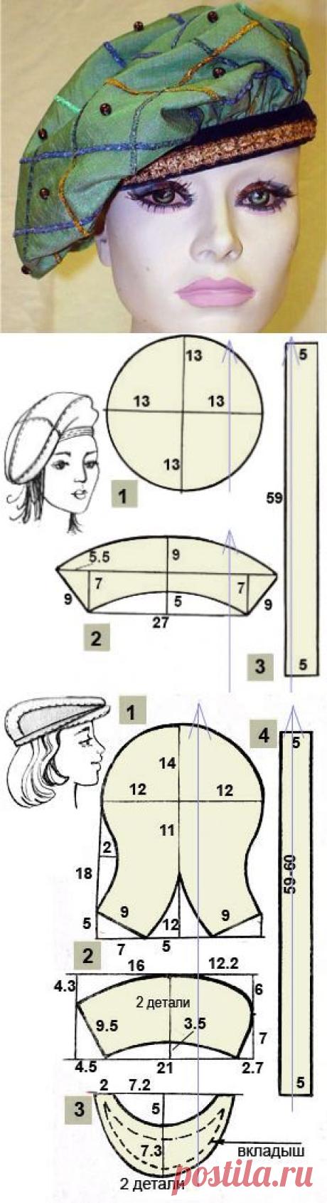 Как сшить берет своими руками | Выкройка берета | Sewing _ clothes _ patterns_Шитье_Одежда_Выкройки | Постила | практичное