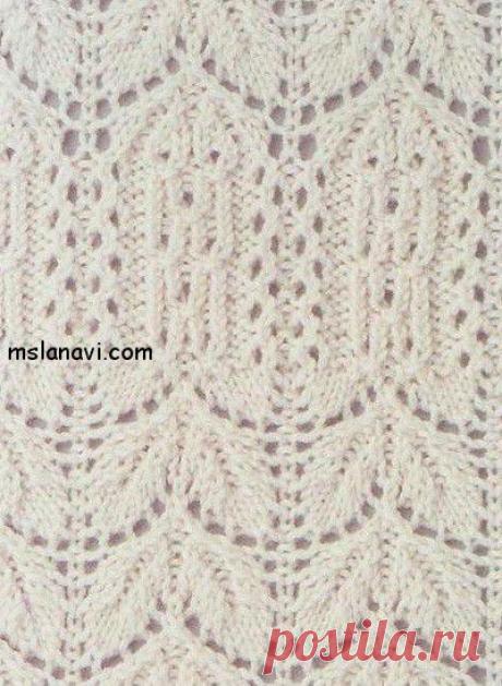 Ажурный узор спицами | Вяжем с Ланой