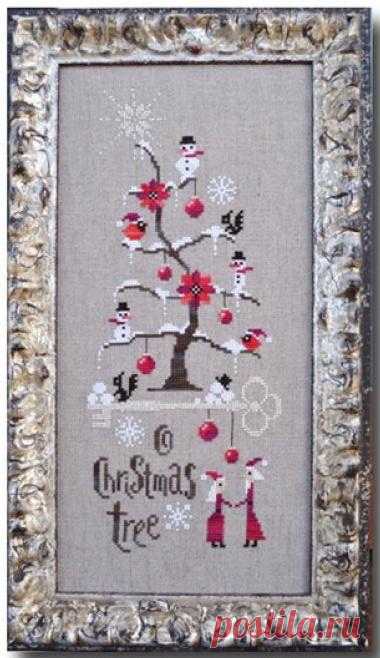 O Christmas Tree, вышивка, примитив.
