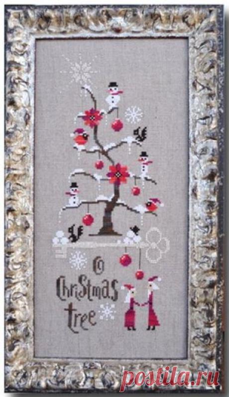 O Christmas Tree, вышивка, примитив.