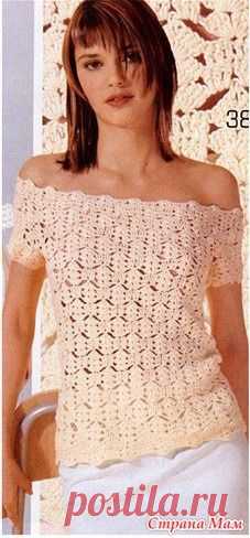 *** АЖУРНАЯ КОФТОЧКА С ОТКРЫТЫМИ ПЛЕЧАМИ - Все в ажуре... (вязание крючком) - Страна Мам