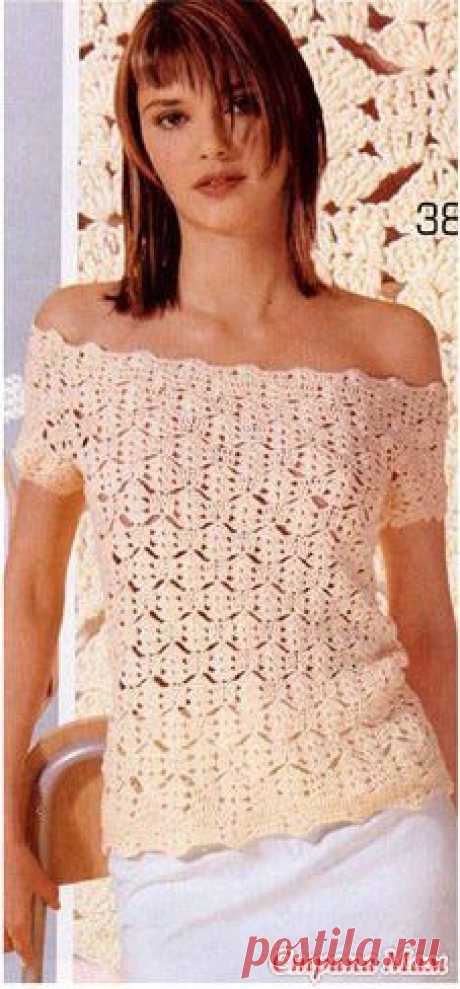 *** АЖУРНАЯ КОФТОЧКА С ОТКРЫТЫМИ ПЛЕЧАМИ - Все в ажуре... (вязание крючком) - Страна Мам