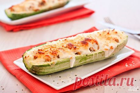 Кабачки фаршированные курицей - кулинарный рецепт на Повар.ру