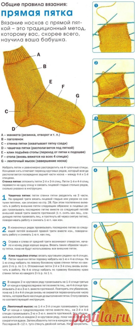 Вязание, виды пяток
