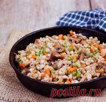 Как приготовить перловая каша с мясом, грибами и овощами - рецепт, ингредиенты и фотографии