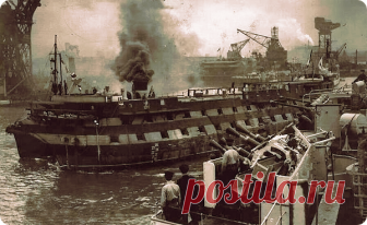 IMPLACABLE, 1949 Last day in port. She went on to become the second oldest ship in the Royal Navy after HMS Victory. When the Royal Navy finally scuttled Implacable by explosive charge on 2 December 1949, she flew both the French and British flags side-by-side as she sank.  Her figurehead and stern galleries were saved and are on display in the National Maritime Museum at Greenwich.