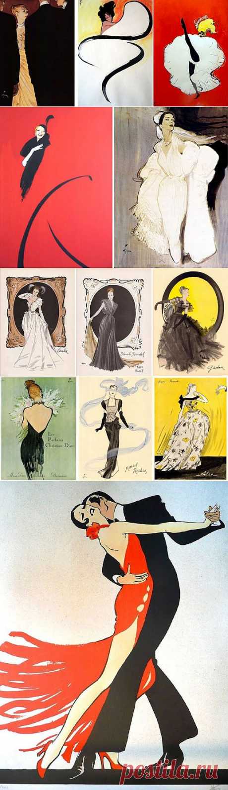 Величайший иллюстратор французской моды Рене Грюо / Rene Gruau (1909-2004).