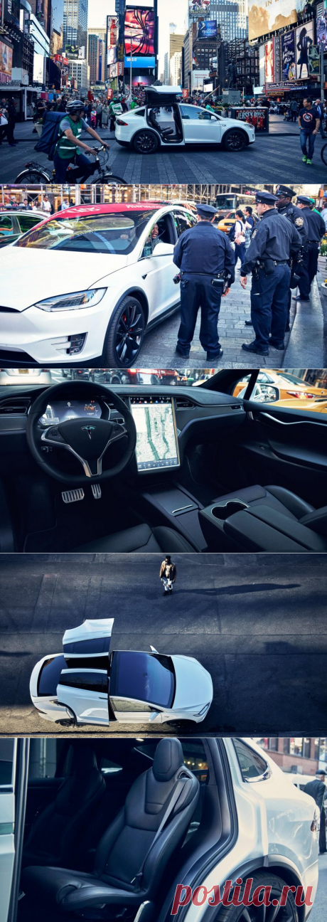 За рулем сверхсовременной Tesla Model X в Нью-Йорке