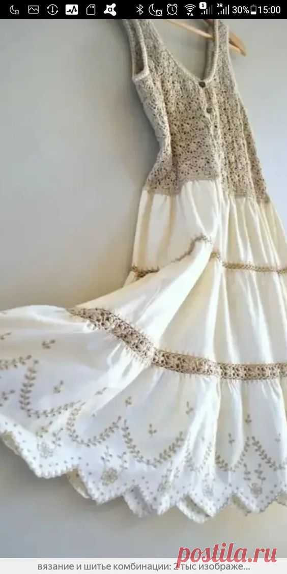 Готовимся к лету. Сочетаем вязание и ткань.