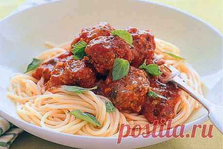 Мясные шарики со спагетти в томатном соусе | Хитрости жизни