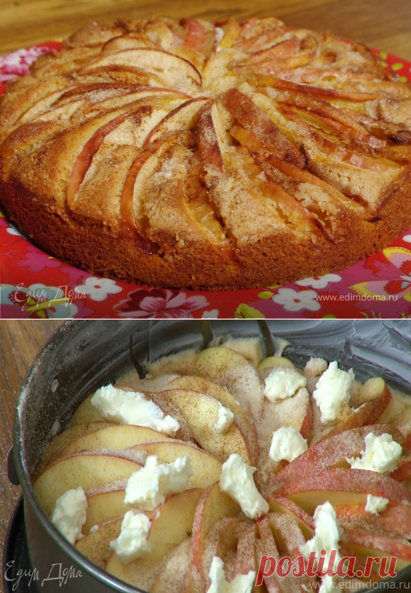 Домашний пирог с яблоками и корицей | Официальный сайт кулинарных рецептов Юлии Высоцкой