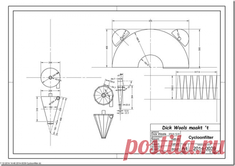 Zelfbouw cycloonfilter, zaagsel en stof | Space van Dick en Els WOOLS