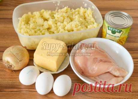 Сытная картофельная запеканка с курицей. Рецепт с пошаговыми фото