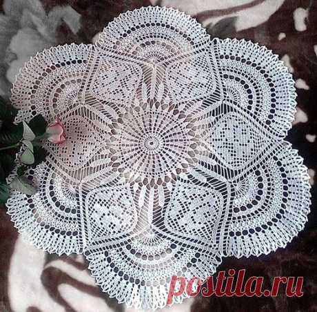 Салфетка с филейными ромбами. Схема
