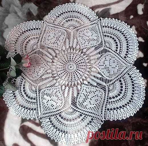 Салфетка с филейными ромбами. Схема