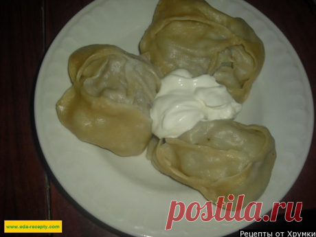 манты с мясом и капустой