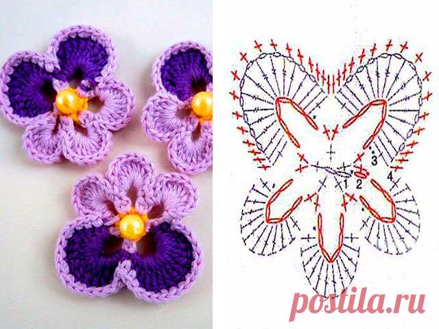 Вяжем цветы крючком. схемы, описание, видео