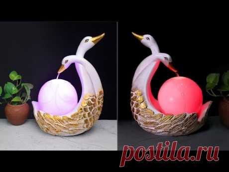 Table lamp Waterfall making || Lighting lamp Waterfall || Swan showpiece - YouTube