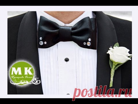Мастер-класс Канзаши. Галстук-бабочка из атласной ленты/Bow tie satin ribbons