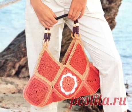 сумка из вязанных квадратов - Сумки
