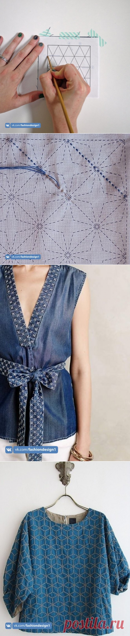 Японская вышивка сашико — Сделай сам, идеи для творчества - DIY Ideas