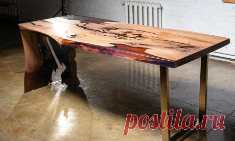 Столы из слэбов дерева в наличии в Москве