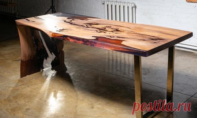 Столы из слэбов дерева в наличии в Москве