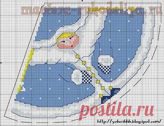 Мастера рукоделия - рукоделие для дома. Бесплатные мастер-классы, фото и видео уроки - Схема для вышивки крестом: Ёлочная игрушка "Снегурочка"