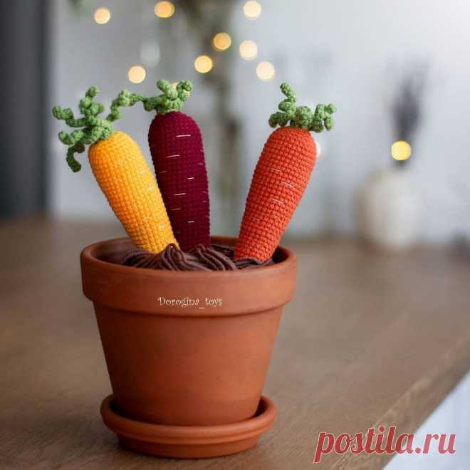 Вязаная морковь описание крючком | Hi Amigurumi