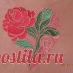 Rose heart free embroidery design Size: 7.08 x 7.46'
