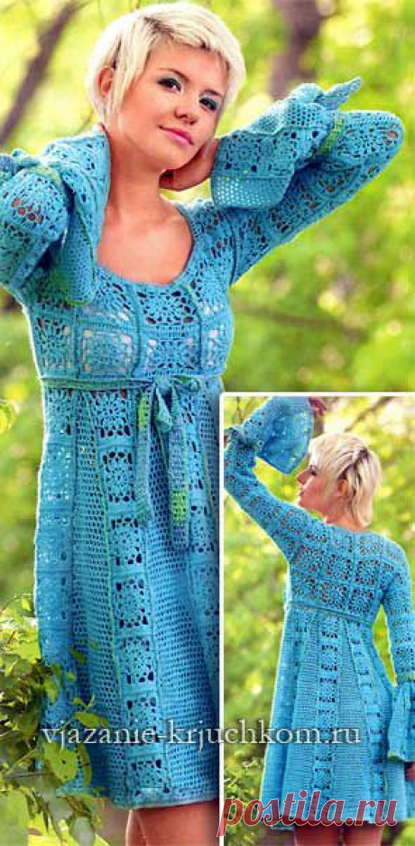 . Летнее платье цвета нежной мяты. - Все в ажуре... (вязание крючком) - Страна Мам
