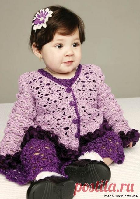 Лавандовый костюмчик для маленькой принцессы. Вязание крючком - Костюм.Комплект - Вязание для детей -МАСТЕР-КЛАССЫ ПО РУКОДЕЛИЮ- Страна рукоделия