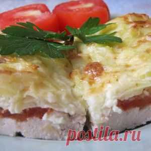 Курица, запеченная под тертым картофелем рецепт – основные блюда