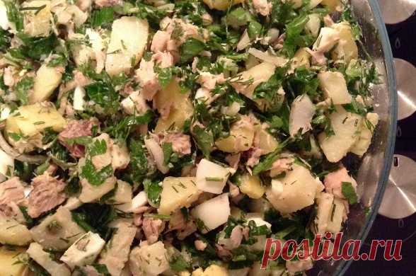 Картофельный салат с яйцами и тунцом рецепт – салаты